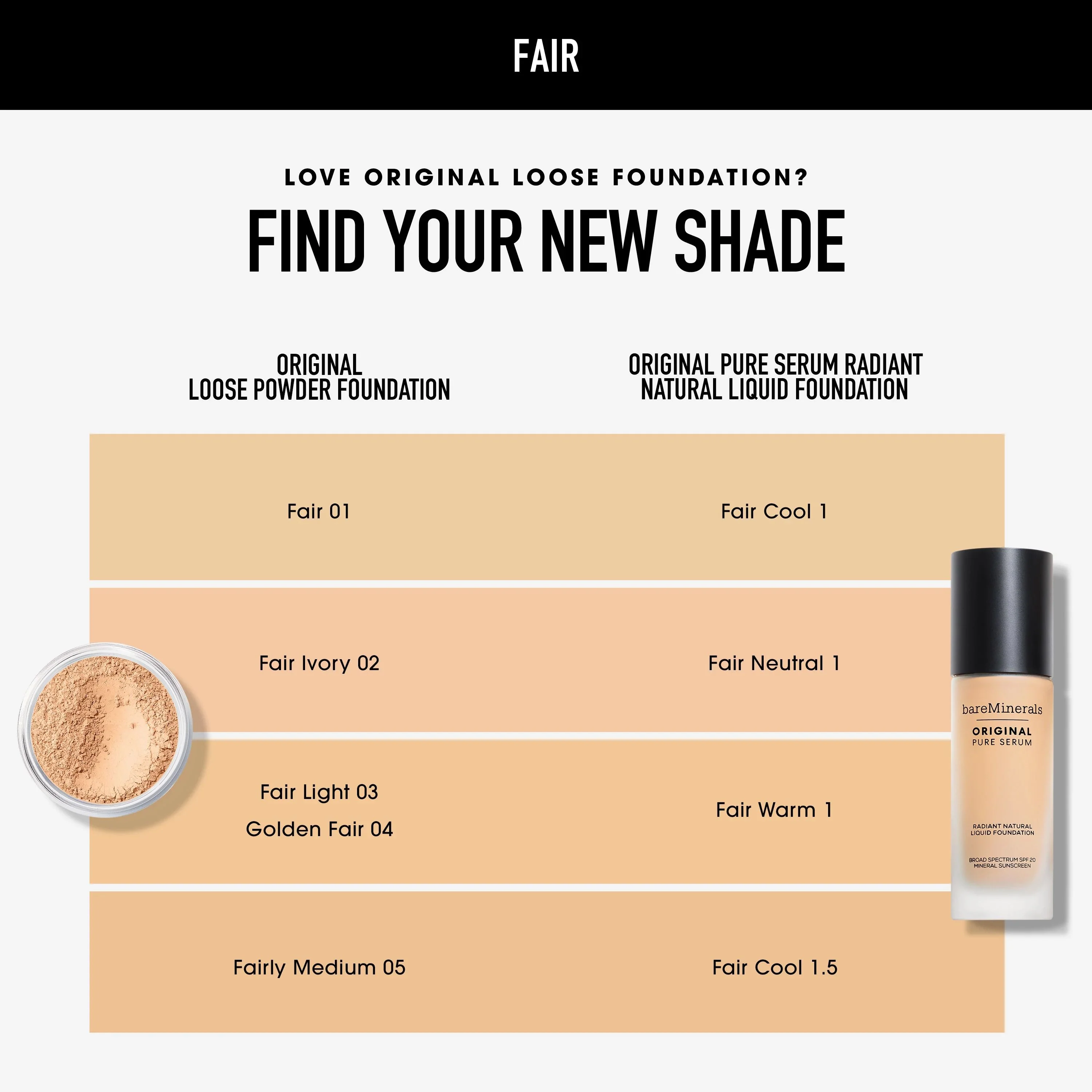 ORIGINAL Pure Serum Radiant Natural Liquid Foundation Mineral SPF 20 - Image 103